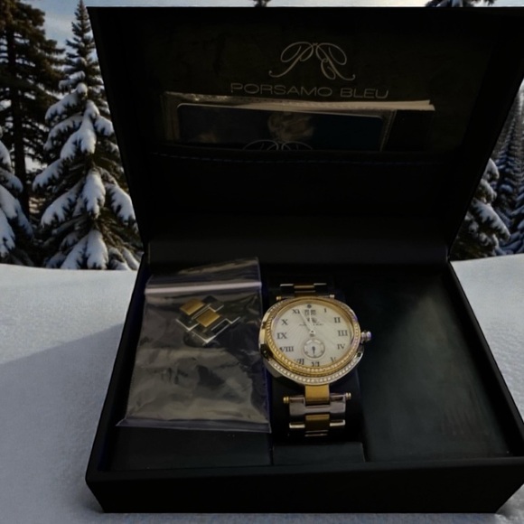 Women’s Porsamo Bleu South Sea Crystal Luxury Women's Watch Like New Condition - Picture 4 of 14
